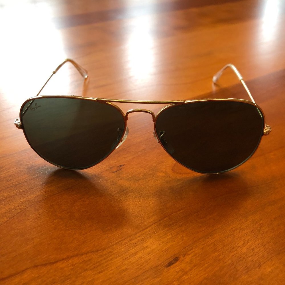 Ray Ban 3025 Aviator Sunglasses (gold, large)